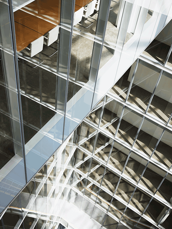 Building with glass windows